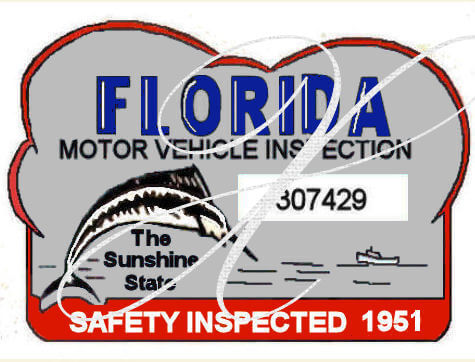 (image for) 1951 Florida safety Check inspection sticker